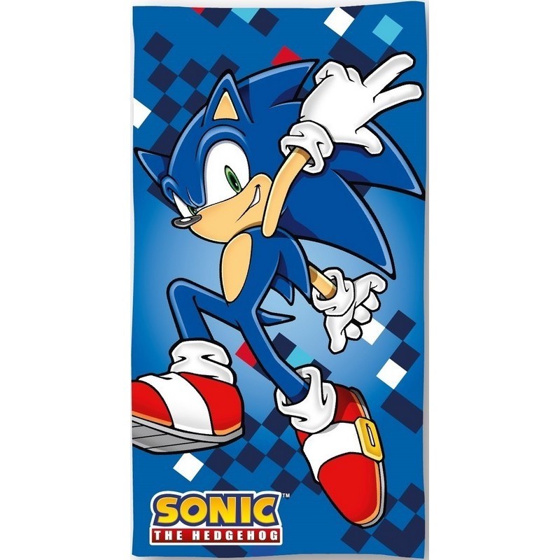 Toalla Infantil de Playa Sonic Azul
