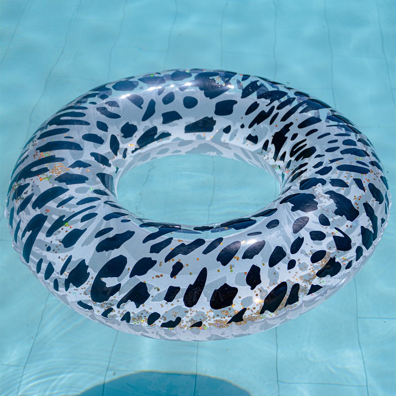 Flotador Hinchable Leopardo Purpurina 119 cm.