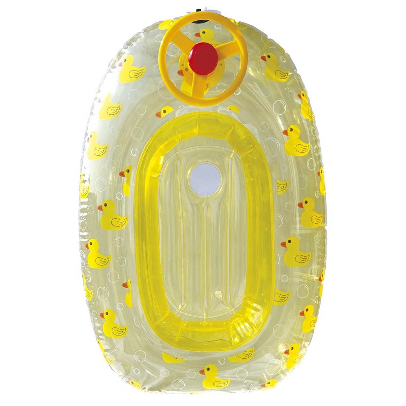 Barca Hinchable Patitos con Volante Amarillo