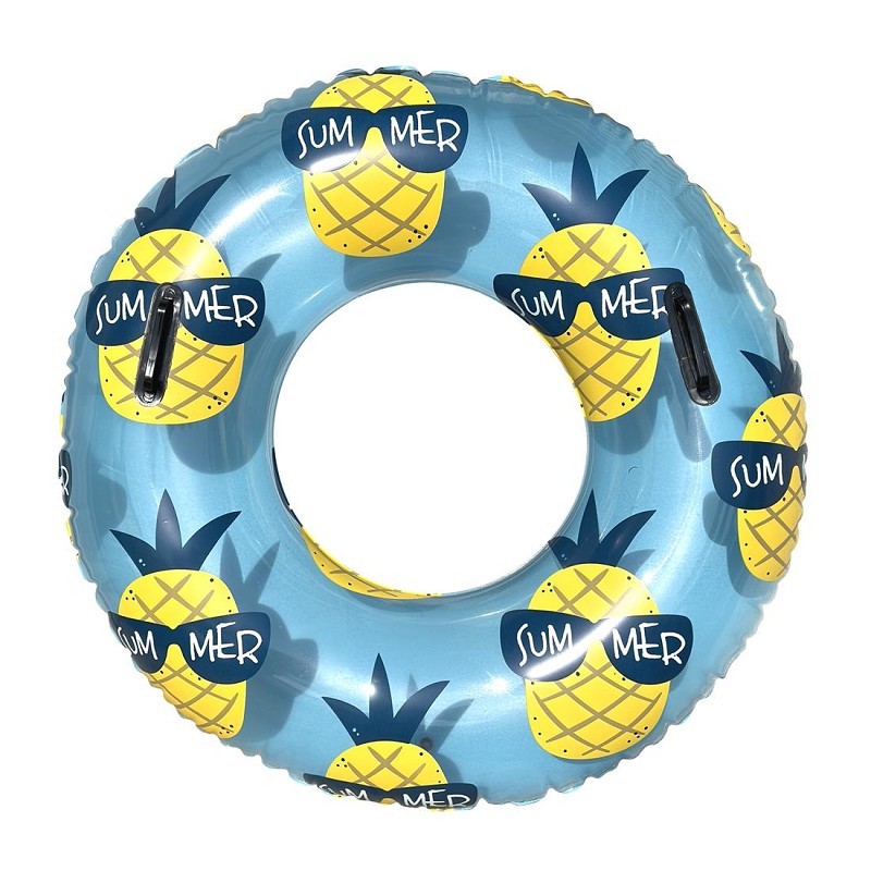 Flotador Hinchable Rueda Piñas con Asas Azul