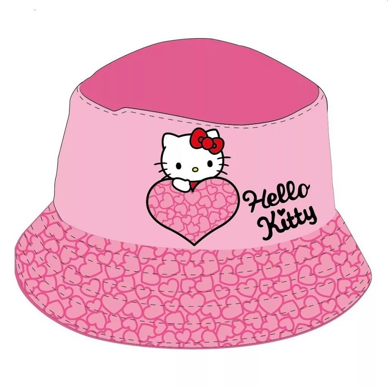 Gorro Infantil Tipo Bucket Hello Kitty Rosa
