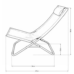 Silla Playa Plegable con Cojín 80x48x67 cm. Aguamarina