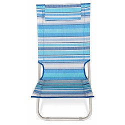 Silla Playa Plegable con Cojín 80x48x67 cm. Rayas Azul
