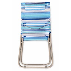 Silla Playa Plegable con Cojín 80x48x67 cm. Rayas Azul