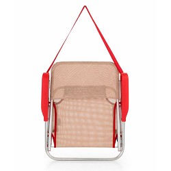 Silla Baja Plegable para Playa Beige-Rojo