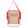 Silla Baja Plegable para Playa Beige-Rojo