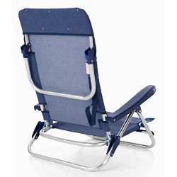 Silla de Playa Baja 5 posiciones Aluminio Azul Brillo
