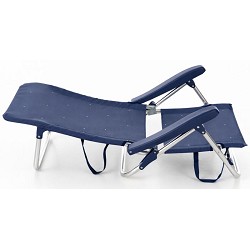 Silla de Playa Baja 5 posiciones Aluminio Azul Brillo