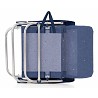 Silla de Playa Baja 5 posiciones Aluminio Azul Brillo