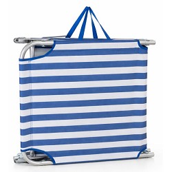 Hamaca de Playa Rayas Azules y Blancas 188x58x24 cm.