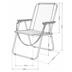 Silla de Playa Plegable Betty Aluminio Beige y Rojo