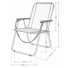 Silla de Playa Plegable Betty Aluminio Beige y Rojo