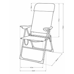 Silla Alta Plegable Evy Aluminio Rayas Colores
