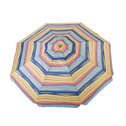 Sombrilla Playa con Pincho Integrado Rayas Azul-Naranja