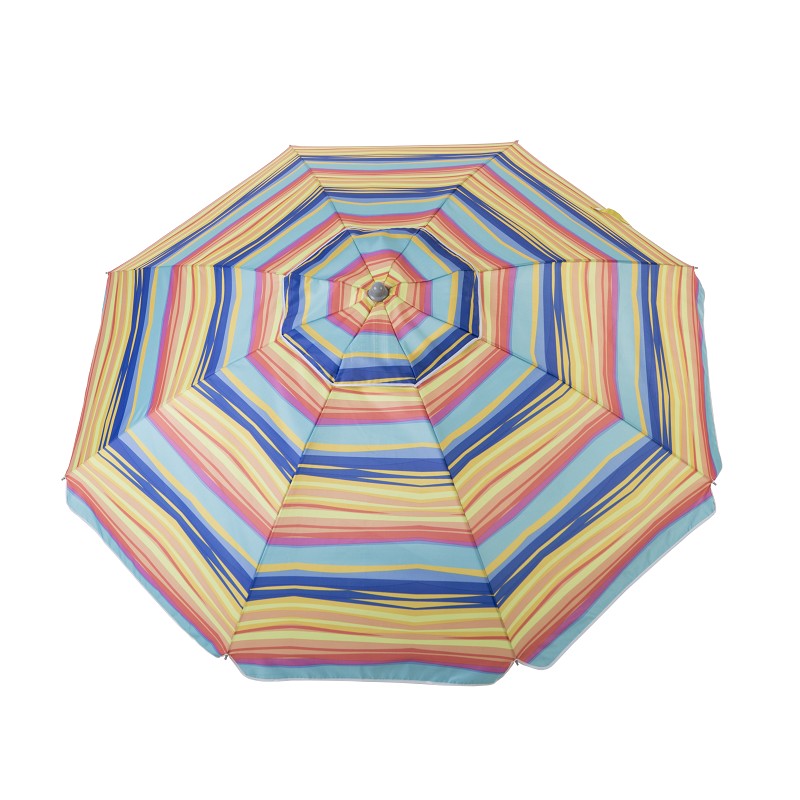 Sombrilla Playa con Pincho Integrado Rayas Azul-Naranja