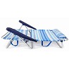 Pack 2 Silla de Playa Bajas Plegables Reclinables Rayas Azules