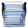 Pack 2 Silla de Playa Bajas Plegables Reclinables Rayas Azules