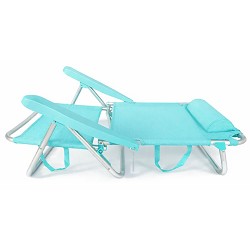 Pack 2 Sillas de Playa Plegables con Cojín Reclinables Turquesa