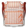 Pack 2 Sillas de Playa Bajas con Cojín Reclinables Rayas Naranja