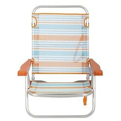 Pack 2 Sillas de Playa Bajas Plegables Naranja Rayas