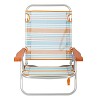 Pack 2 Sillas de Playa Bajas Plegables Naranja Rayas