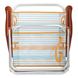 Pack 2 Sillas de Playa Bajas Plegables Naranja Rayas