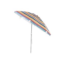 Sombrilla Playa con Pincho Integrado Rayas Azul-Naranja