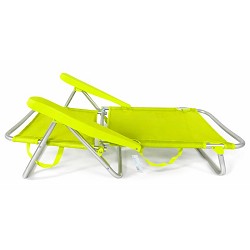 Pack 2 Sillas de Playa Bajas Plegables Amarillas