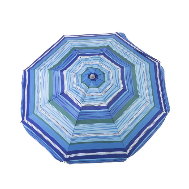 Sombrilla Playa con Pincho Integrado Rayas Azules