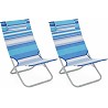 Pack 2 Sillas Playa Plegable con Cojín 80x48x67 cm. Rayas Azul