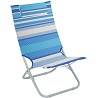 Pack 2 Sillas Playa Plegable con Cojín 80x48x67 cm. Rayas Azul