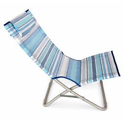 Pack 2 Sillas Playa Plegable con Cojín 80x48x67 cm. Rayas Azul