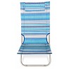 Pack 2 Sillas Playa Plegable con Cojín 80x48x67 cm. Rayas Azul