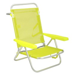 Silla de Playa Plegable Baja Amarillo