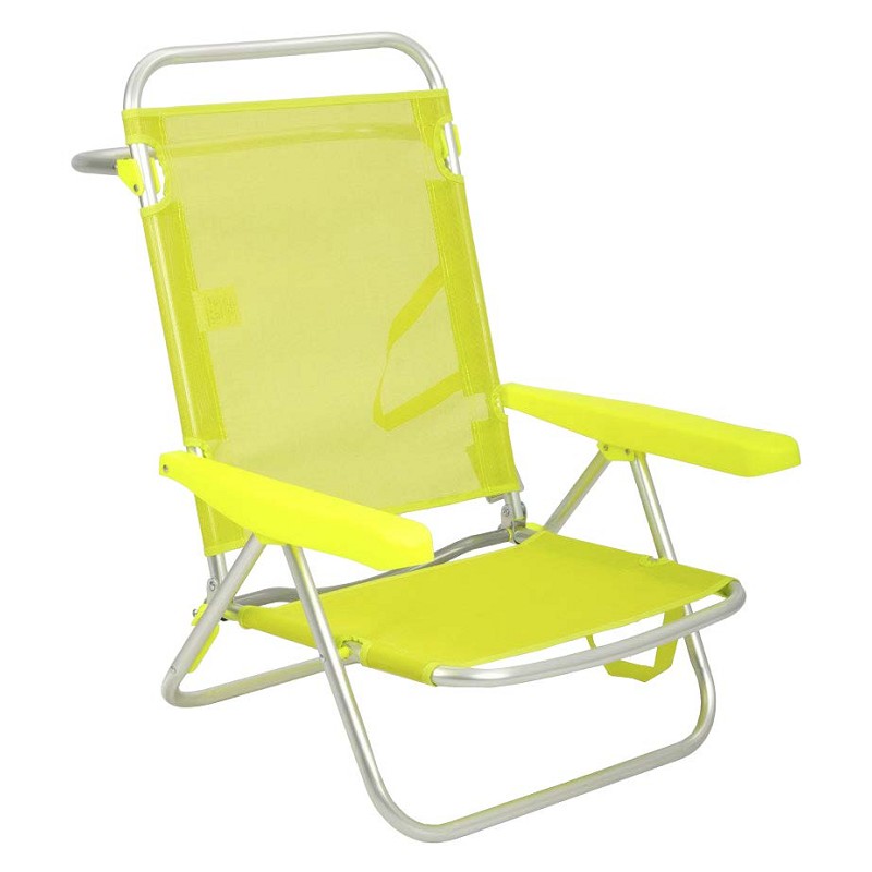 Silla de Playa Plegable Baja Amarillo