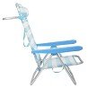 Pack 2 Sillas de Playa Bajas con Cojín Reclinables Rayas Celeste