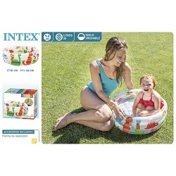 Piscina Hinchable Bebé Dino 3 Aros 61x22 cm.