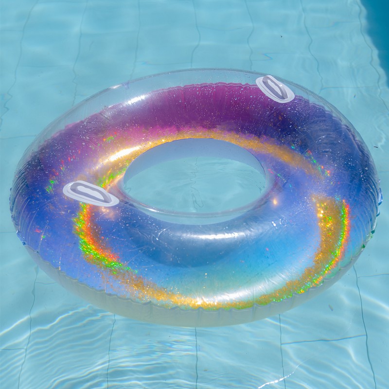 Flotador Hinchable Rueda Multicolor Purpurina 55 cm.