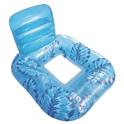 Sofá Hinchable Hojas Azul Rejilla 110x120 cm.